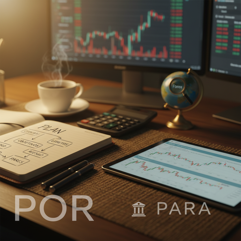 Plan de trading paso a paso: aprende a definir objetivos, gestionar riesgo, elegir pares, backtesting y pasar del demo a real para operar con disciplina.